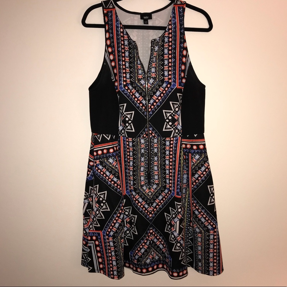 Target multi print dress with front zipper